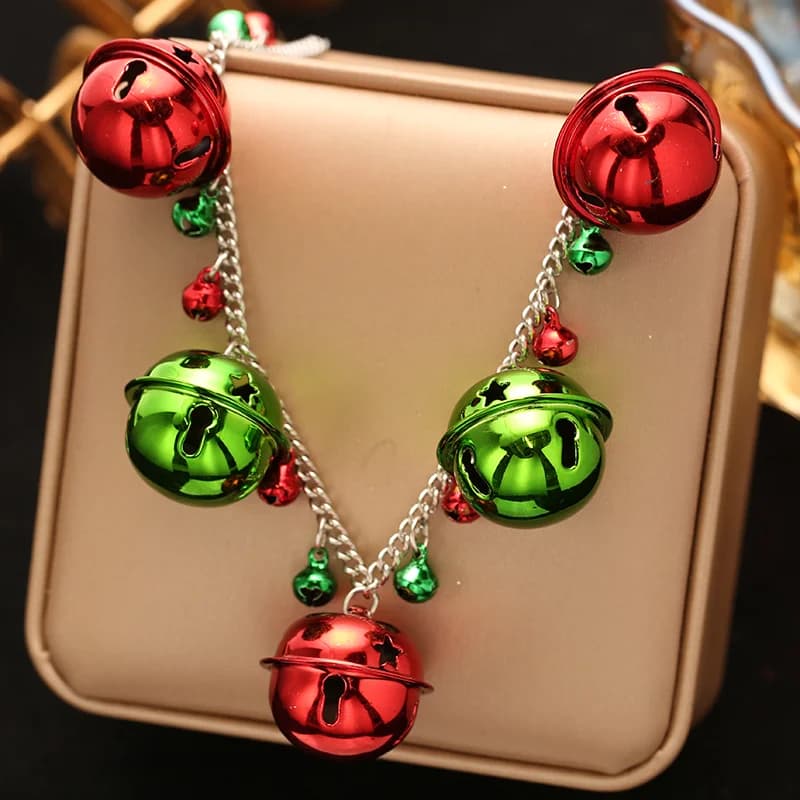 Collana con Ciondolo Fiocco di Neve e Campanella Natalizi