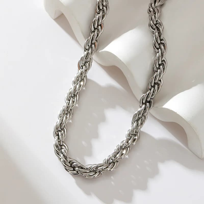 Collana a catena chunky 8mm, placcata oro 18K
