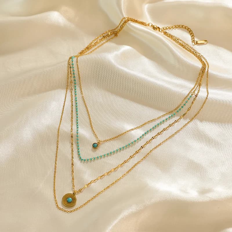 Collana catena multistrato color oro
