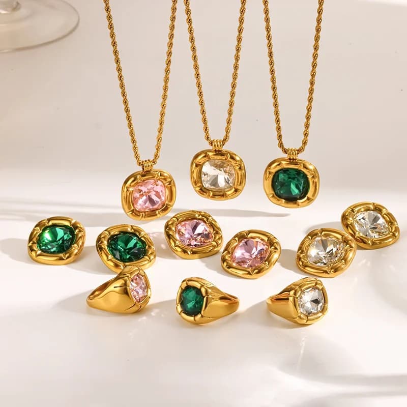 Set Choker e Orecchini con Zirconia Cubica