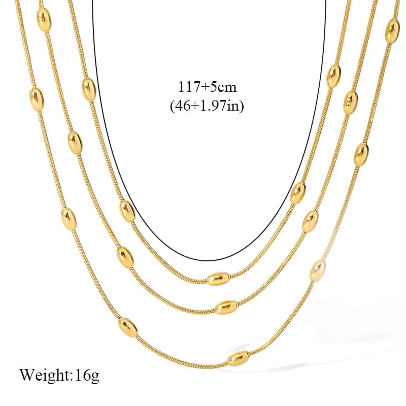 Set Collana e Bracciale Catena Multistrato Dorata