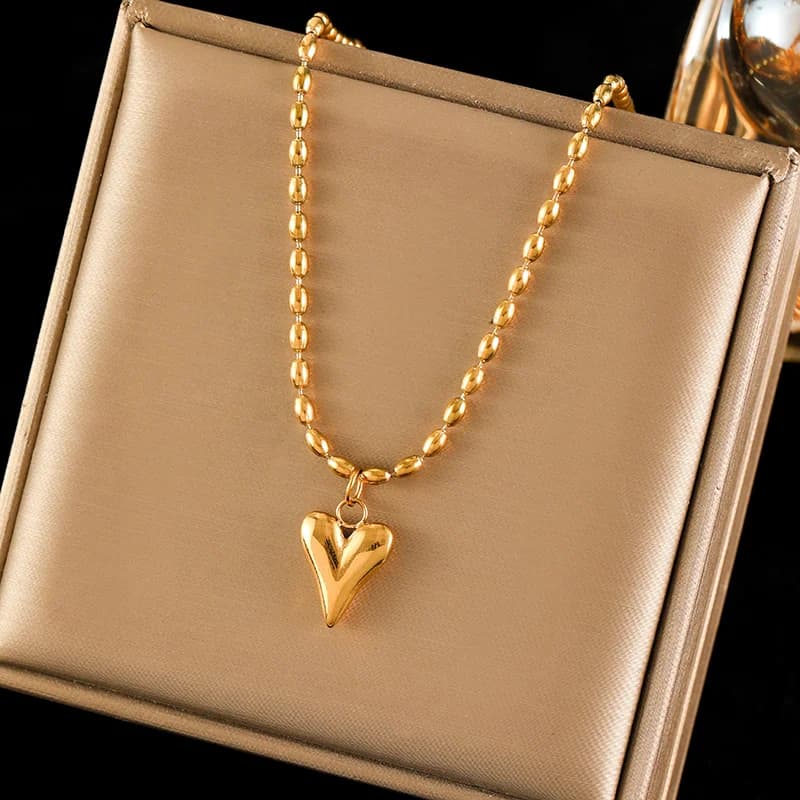 Set Collana e Orecchini Cuore Love, Argento
