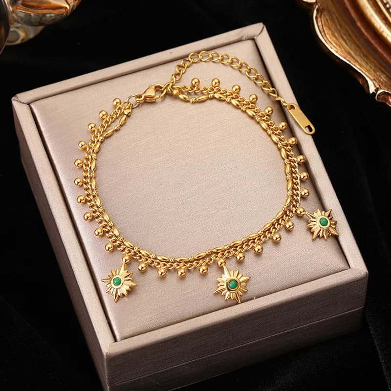 Bracciale a catena scintillante con cristalli di zircone