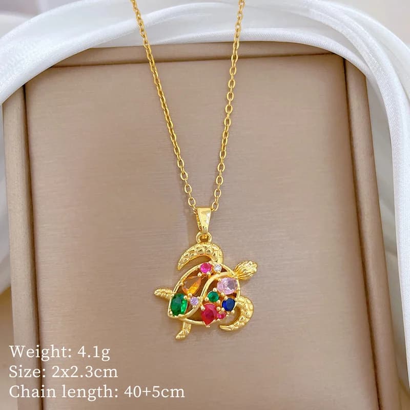 Collana con Ciondolo a Cuore con Zirconi Brillanti