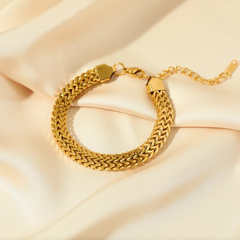 Set Choker e Bracciale con Catena Grossa Color Oro
