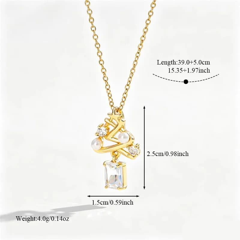 Collana con Pendente Albero di Natale in Zircone