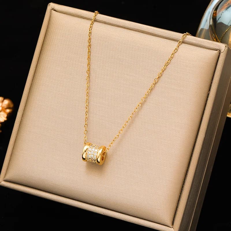 Collana con Ciondolo Luna Perla Zirconio cucciolo