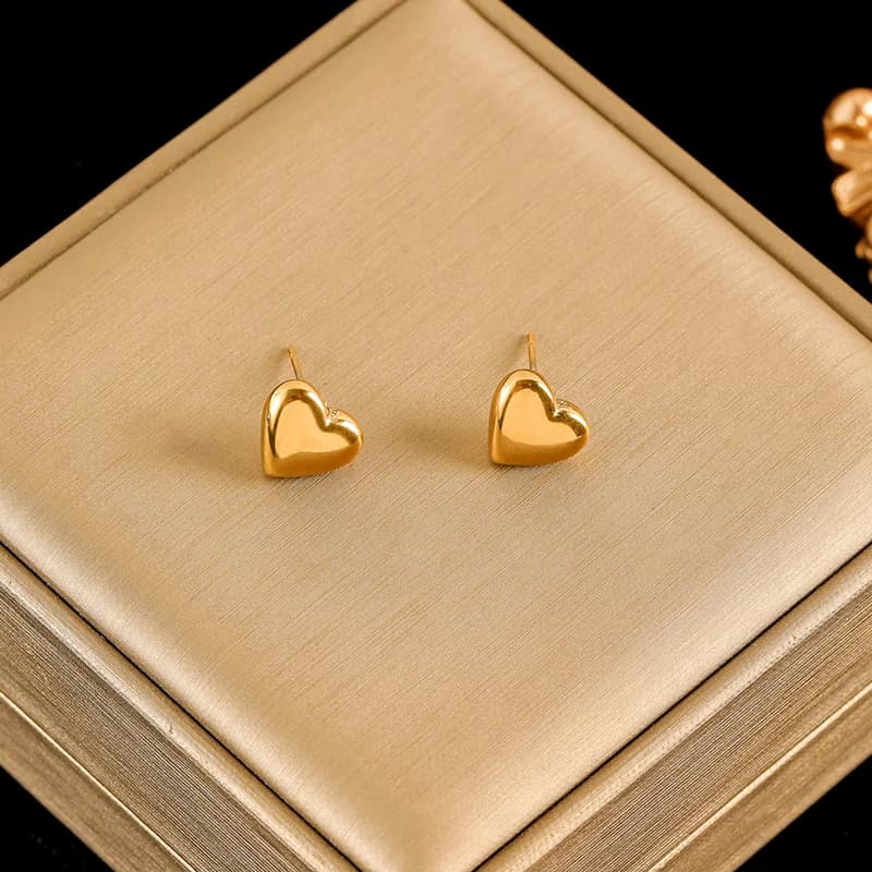 Set Collana e Orecchini Cuore Lucido, Argento