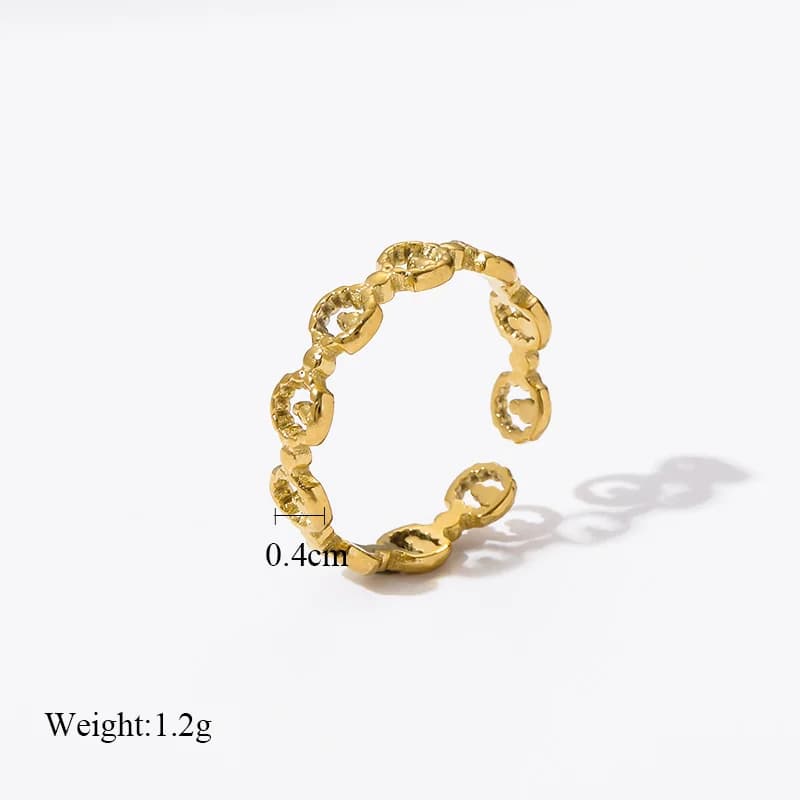 Anello aperto in acciaio inox per donna