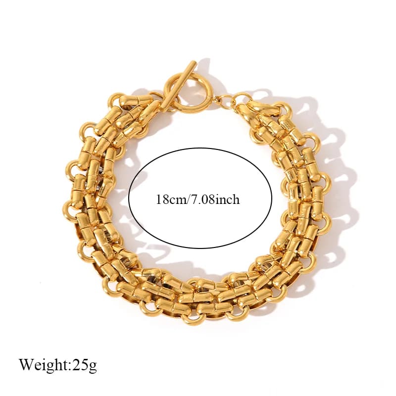 Bracciale cubano a maglie dorate
