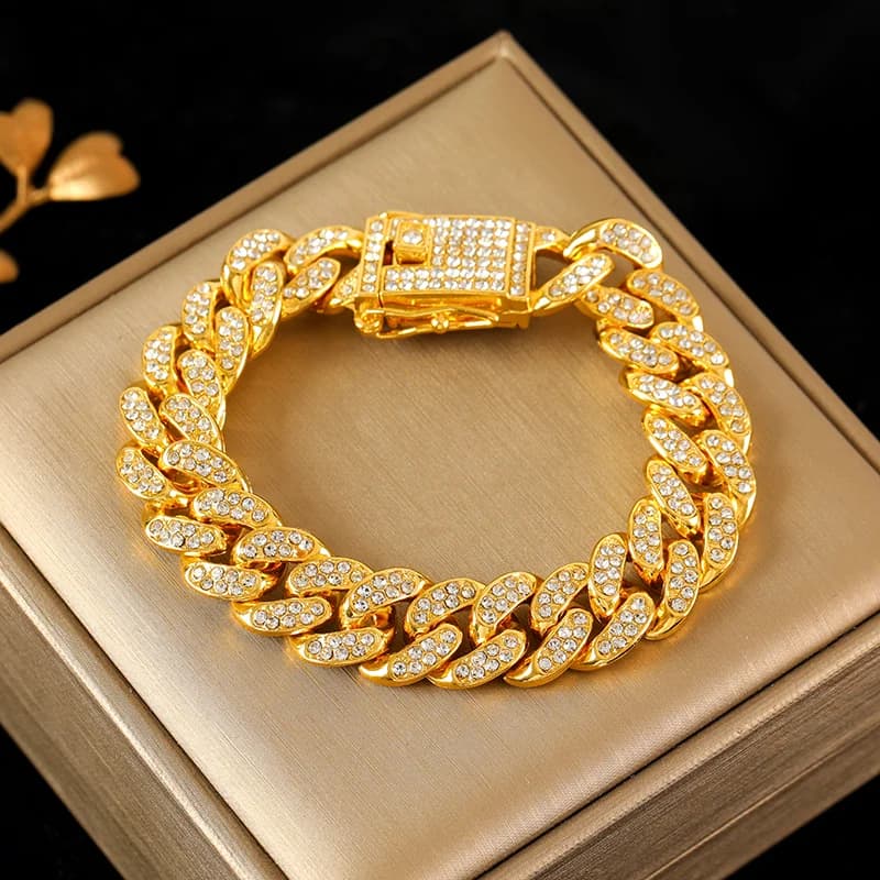 Set Collana e Bracciale Cubano Spesso, Argento