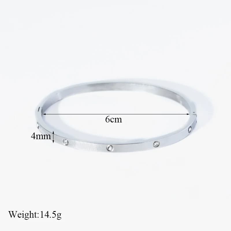 Bangles Geometrici con Zirconi, 3 Colori