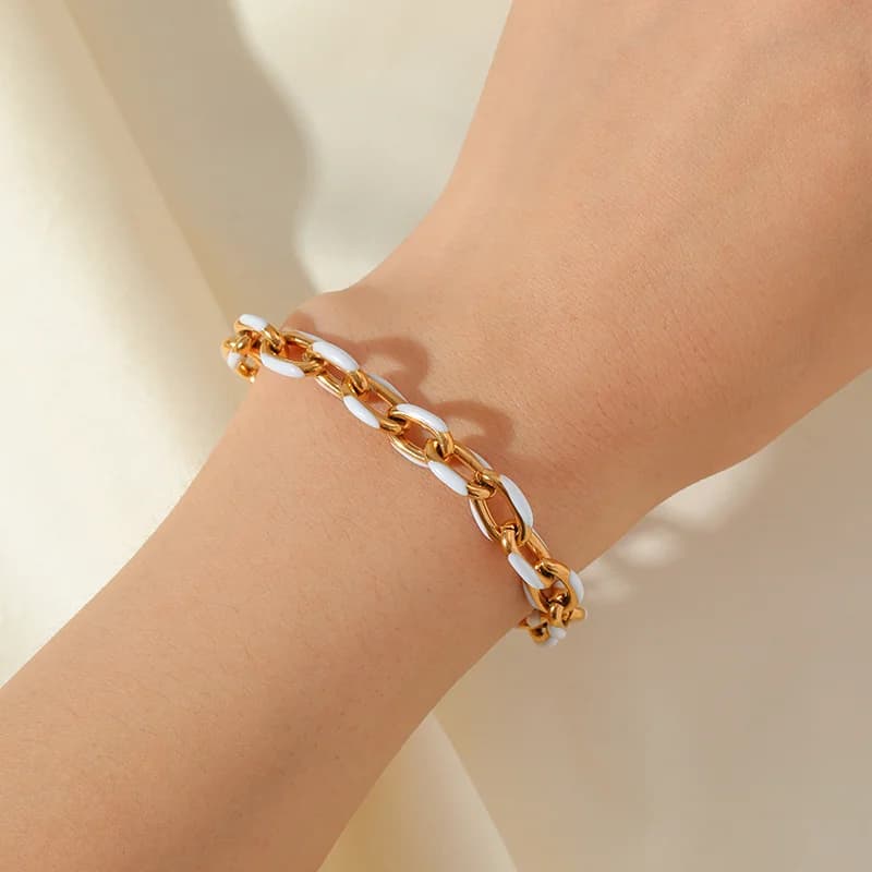Bracciale con Smalto Bianco da Donna