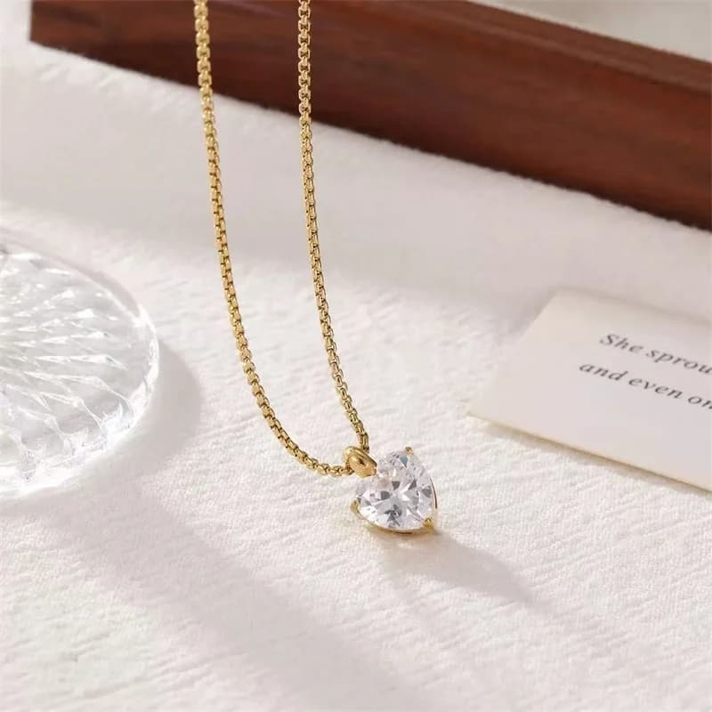 Collana a Colletto con Cuore in Zirconia Cubica Lucida
