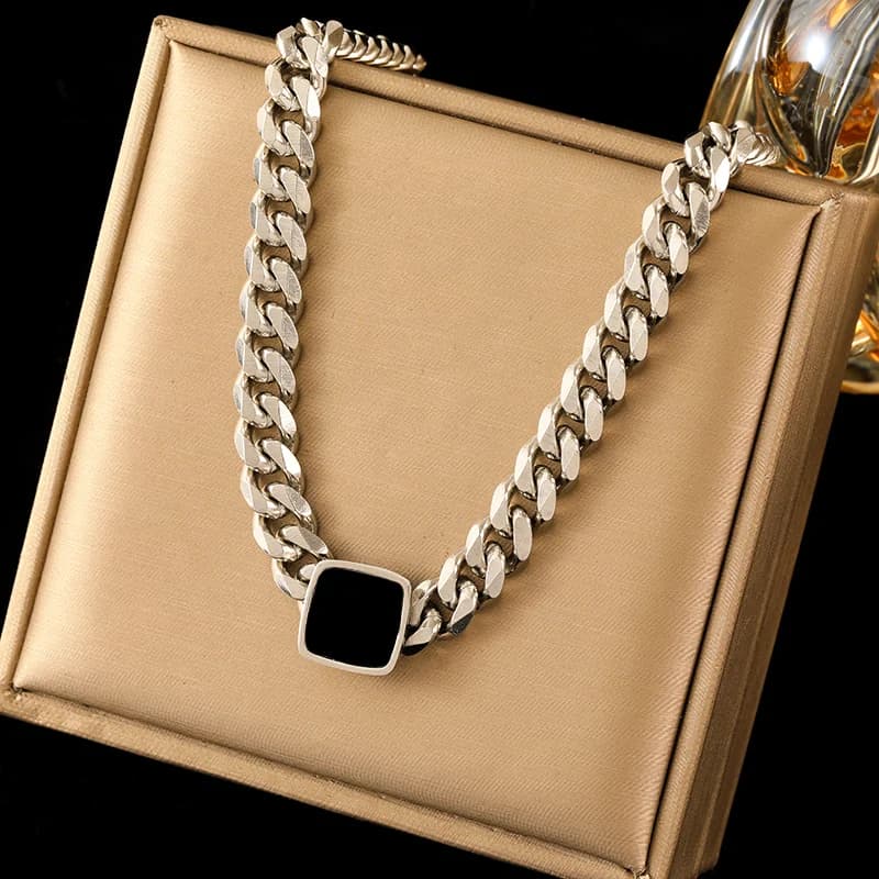 Collana Choker in Acciaio Inossidabile Argento