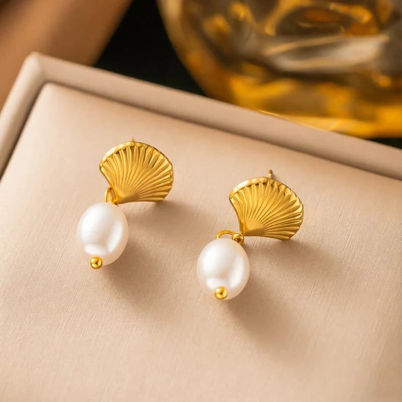 Set Collana e Orecchini con Pendente Stella Marina e Perla di Conchiglia