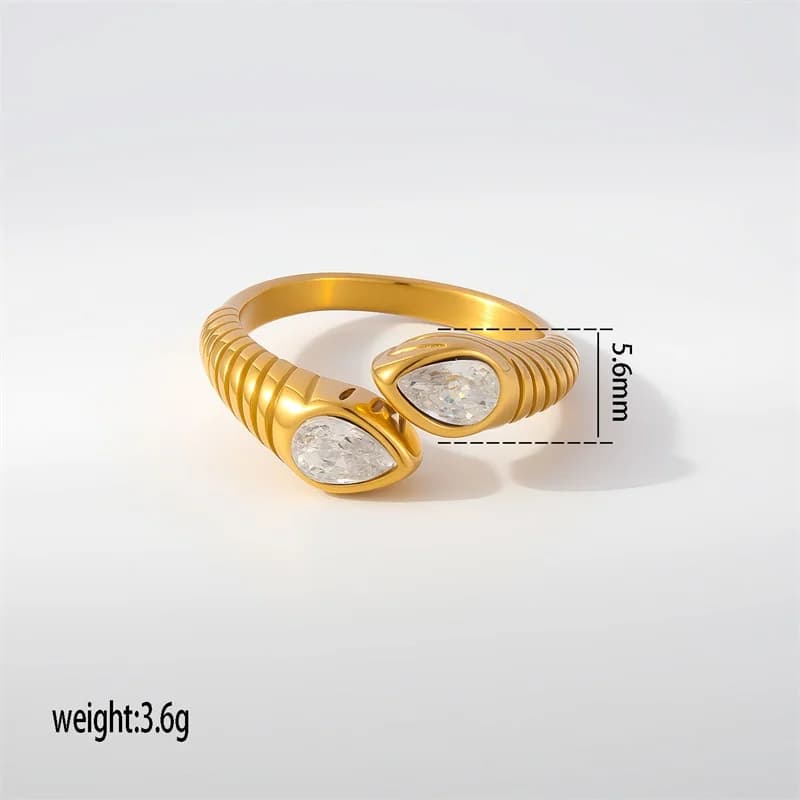 Anello Regolabile Cuore con Zirconia Cubica e Perla