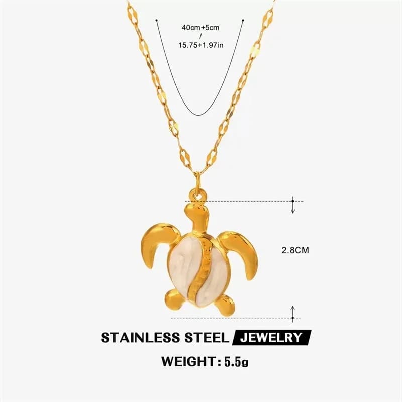 Collana con Ciondolo Stella Marina, Sole e Conchiglia di Perla, Oro