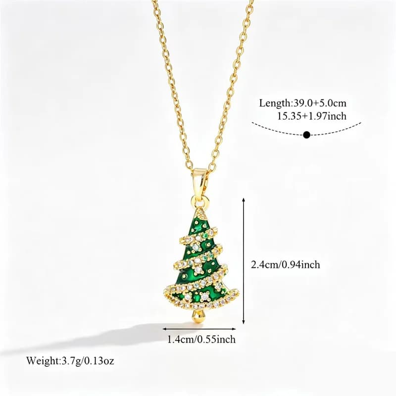 Collana con Pendente Albero di Natale in Acciaio Inox