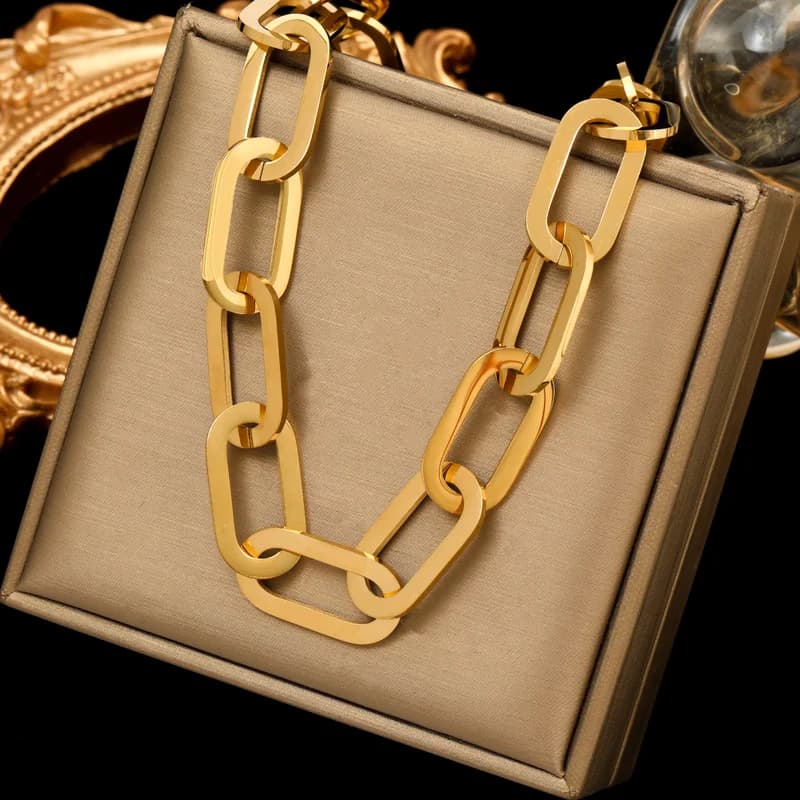 Collana Spessa Catena Cubana, Oro o Argento