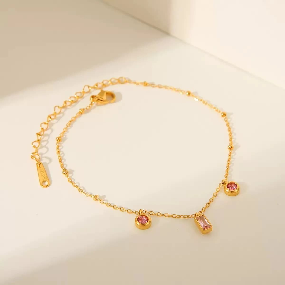 Bracciale in acciaio inox 316L con fiori colorati e zirconi cubici