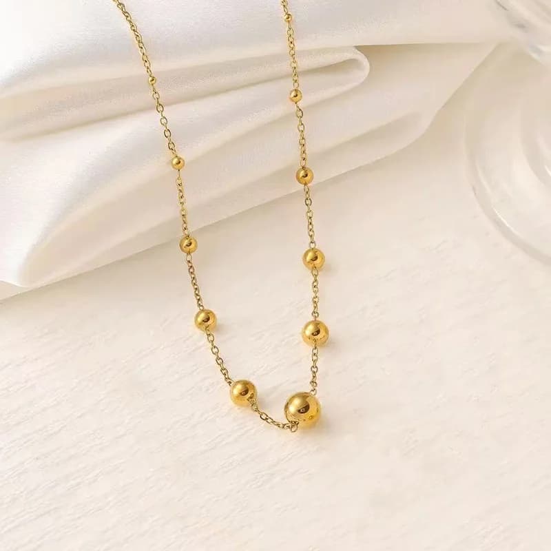 Collana a catena con sfere spesse color oro