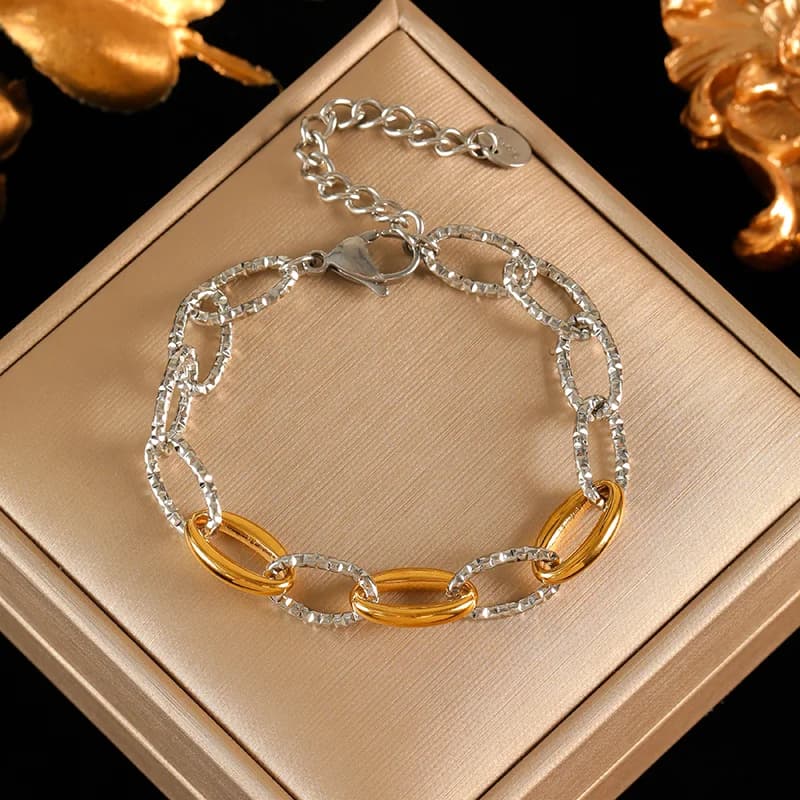Bracciale a Catena Serpente in Acciaio Inossidabile Argento