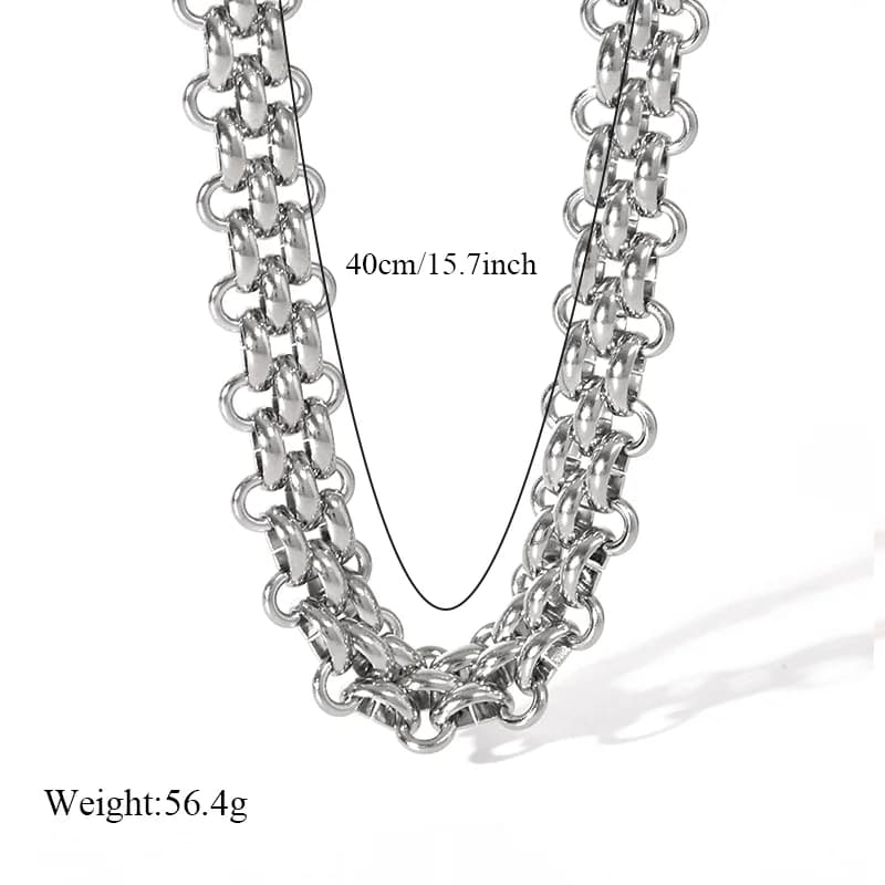 Set collana e bracciale Cuban Chain, argento