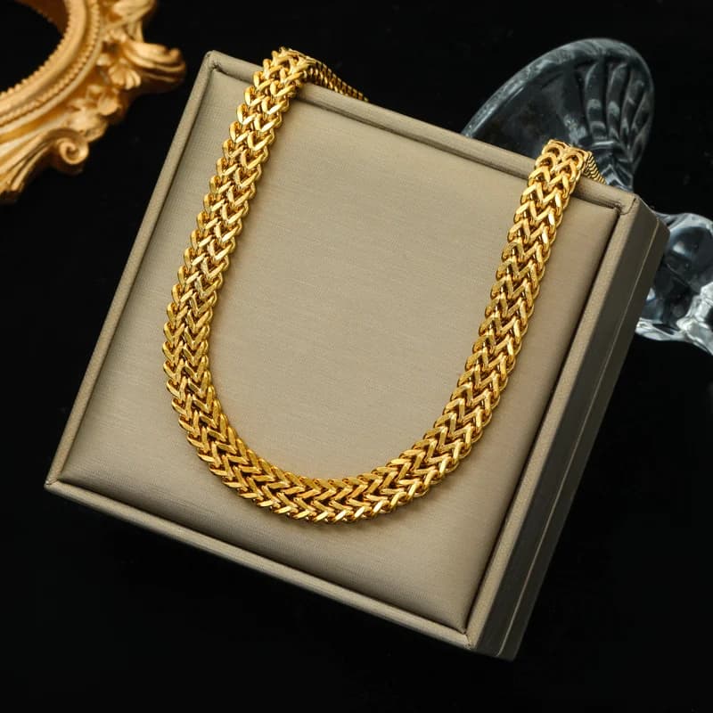 Collana Spessa Catena Cubana, Oro o Argento