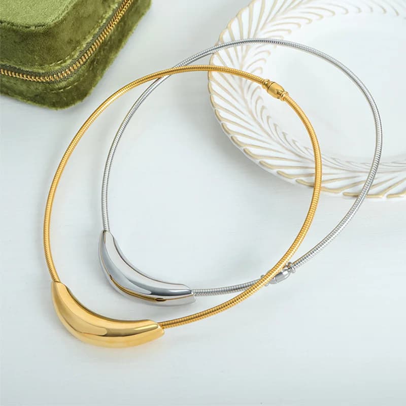 Collana Choker con Sfere Piene in Acciaio Inox