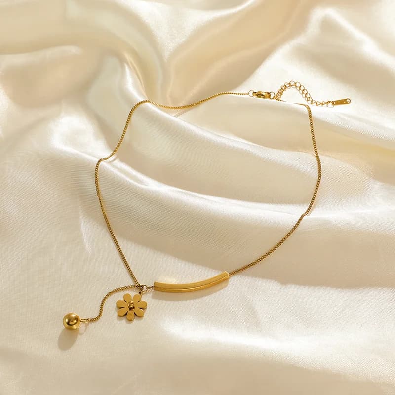 Set Collana e Bracciale Fiore Dorato