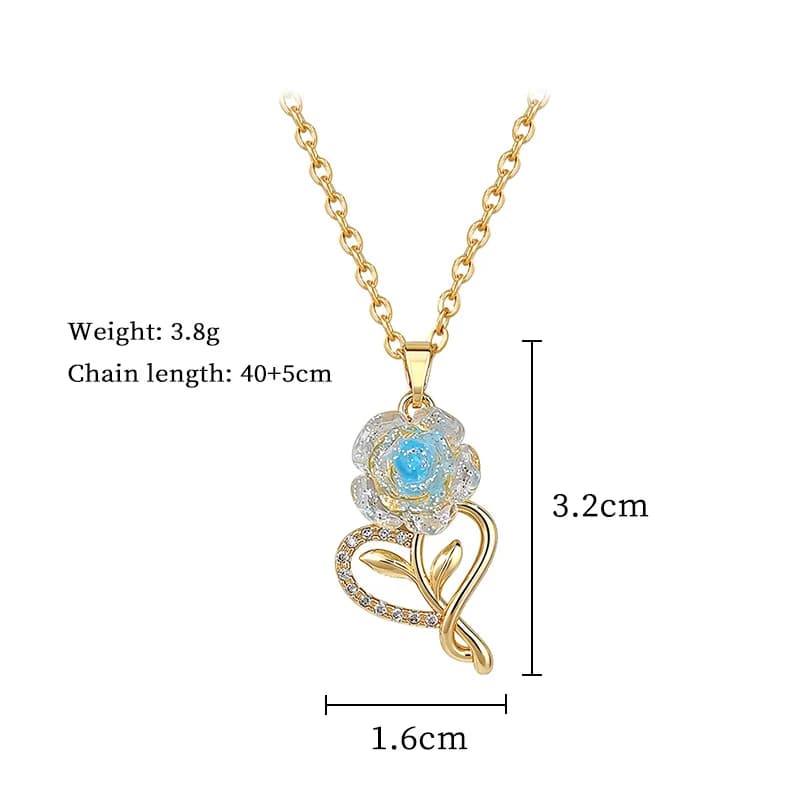 Collana con pendente fiore blu