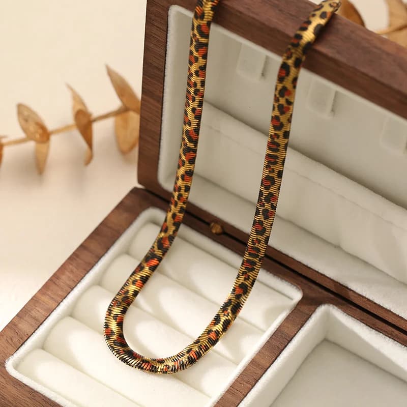 Collana in Acciaio Inossidabile con Catena Motivo Serpente