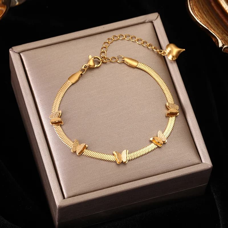 Bracciale con Catena e Ciondoli Numeri Romani, Colore Oro