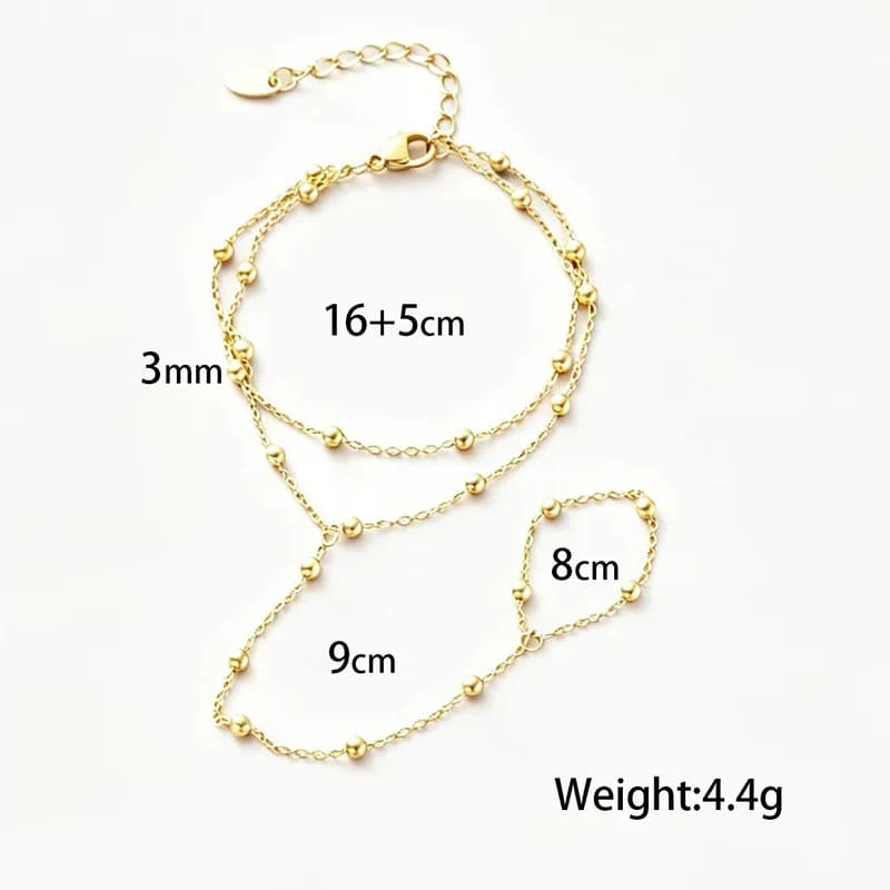 Bracciale catena con sfere metalliche testurizzate