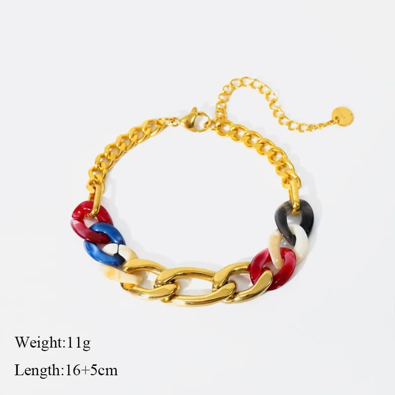 Set Collana e Bracciale Catena Spessa, Acciaio Inossidabile
