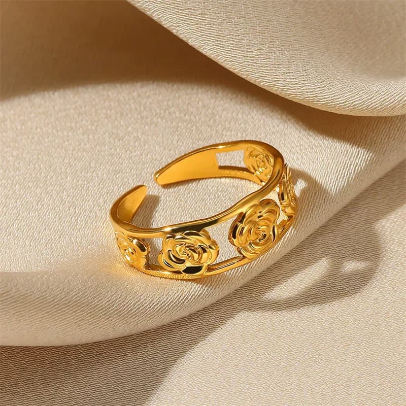 Anello Aperto con Ciondolo Placcato Oro 18K