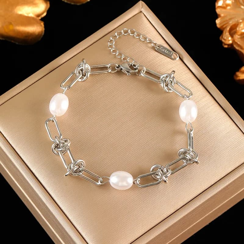 Bracciale a Catena Serpente in Acciaio Inossidabile Argento
