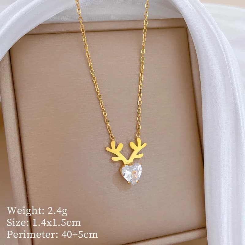 Collana con Ciondolo a Cuore con Zirconi Brillanti