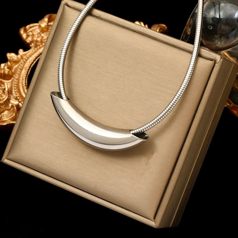 Collana Choker con Sfere Piene in Acciaio Inox