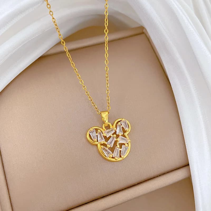 Collana con Pendente Gufo Scintillante in Zirconia
