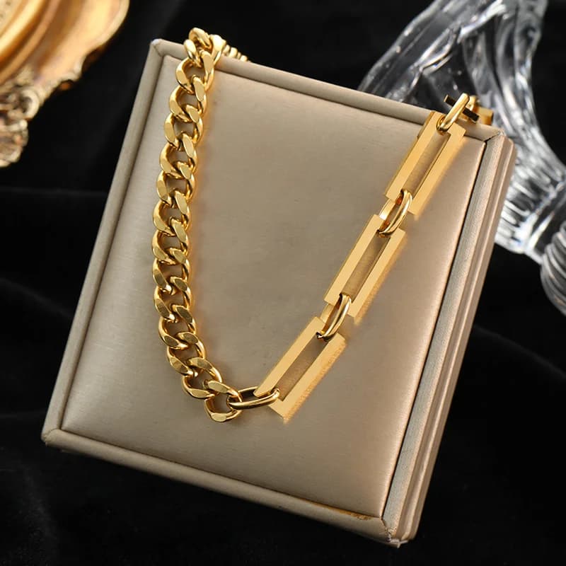 Collana a Catena con Nodo, Placcata Oro 18K