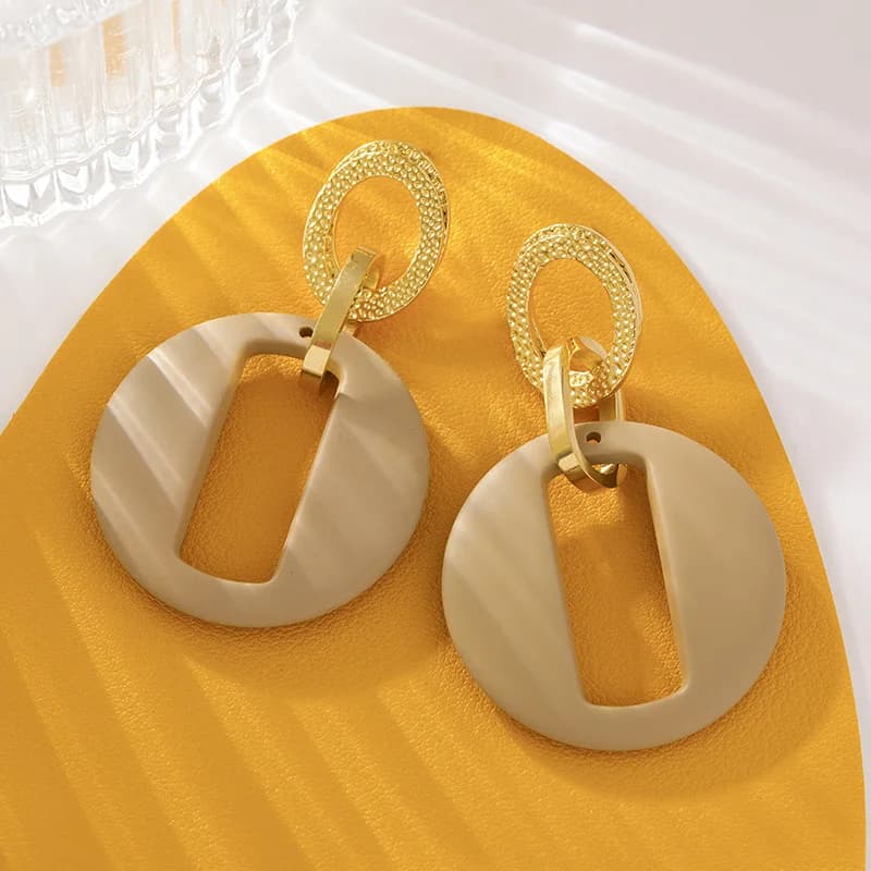 Orecchini pendenti vintage sole stella ambra