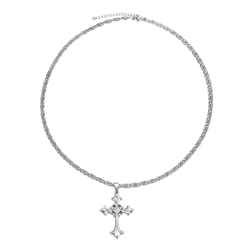 Collana con Pendente Croce in Metallo