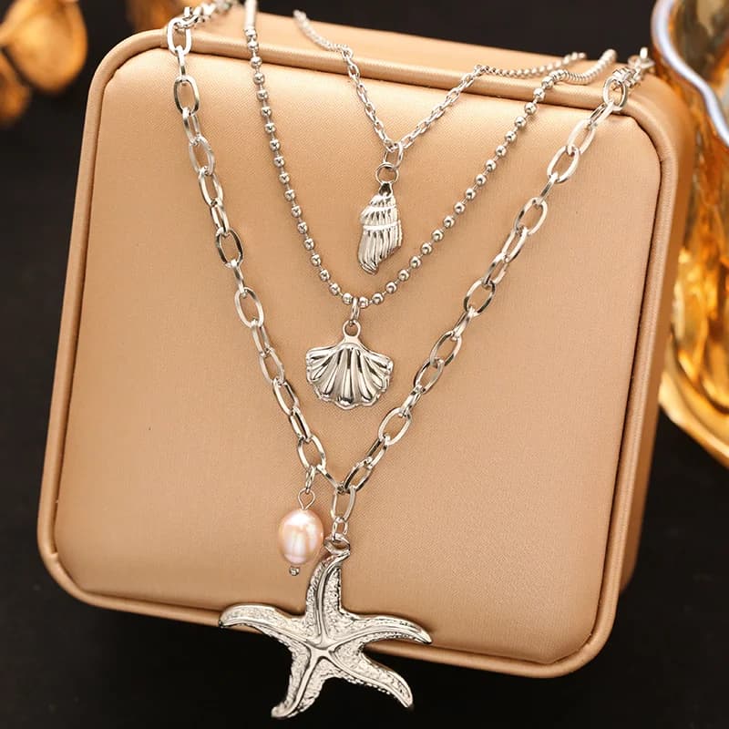 Collana con pendente Stella Marina, Acciaio Inossidabile