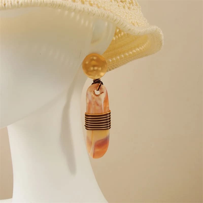 Orecchini Pendenti Boho in Resina Geometrica
