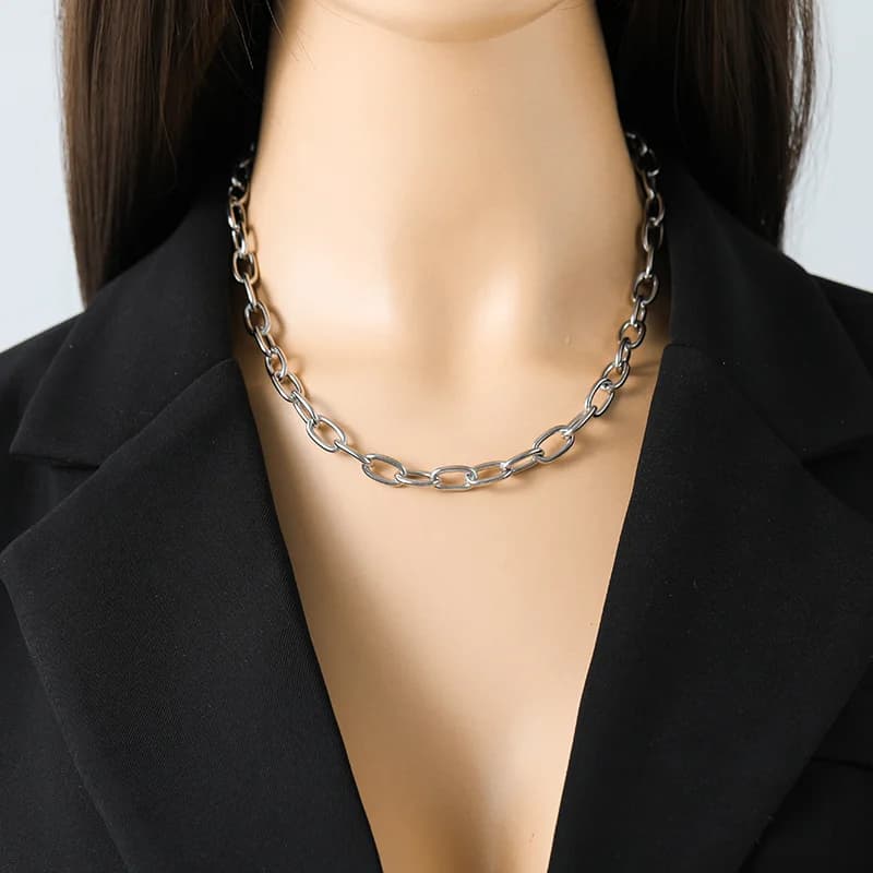 Set Collana e Bracciale Catena Color Argento