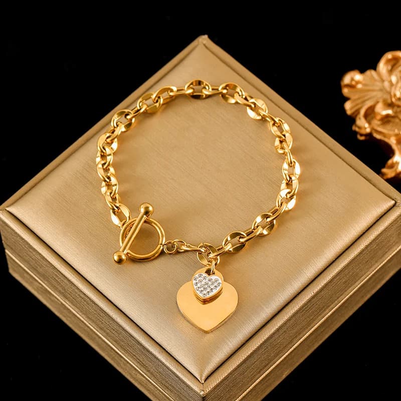 Bracciale Charm Stella Marina e Conchiglia, Placcato Oro