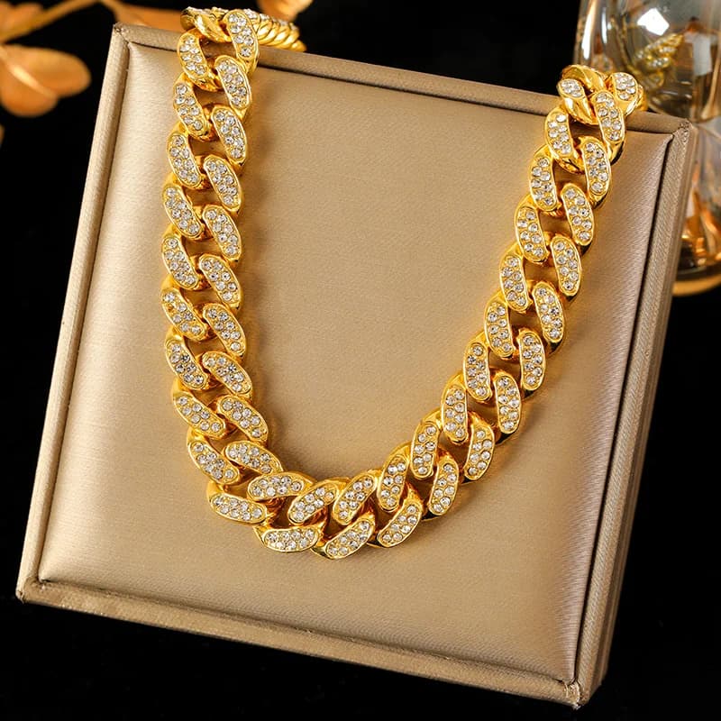 Set Collana e Bracciale Cubano Spesso, Argento