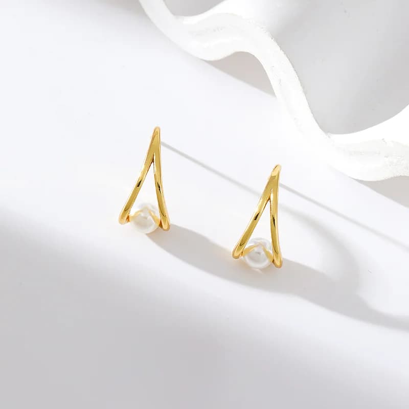 Orecchini a goccia con perla creativa, placcatura in oro 18K